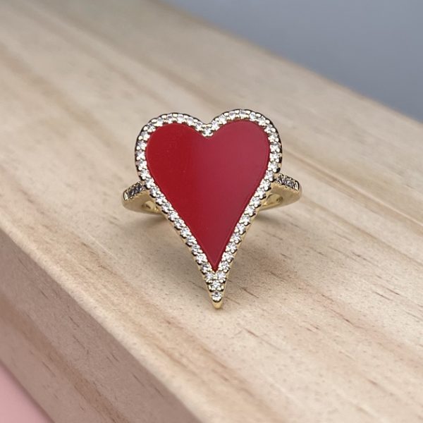 ANILLO CORAZON ROJO