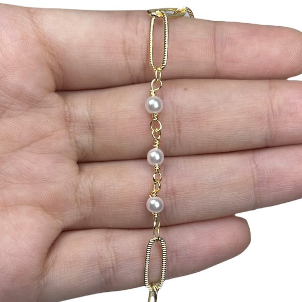 CADENA DE ESLABONES CON PERLAS