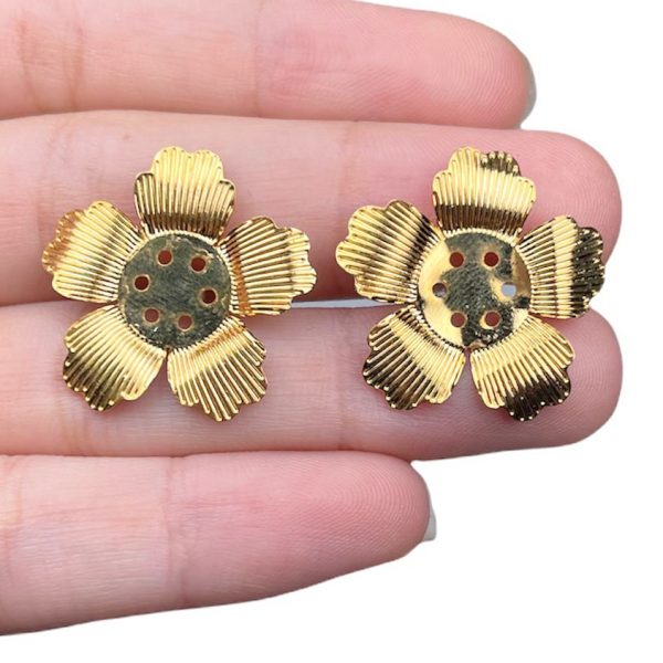 POSTE ARETE FLOR GOLDFILLED