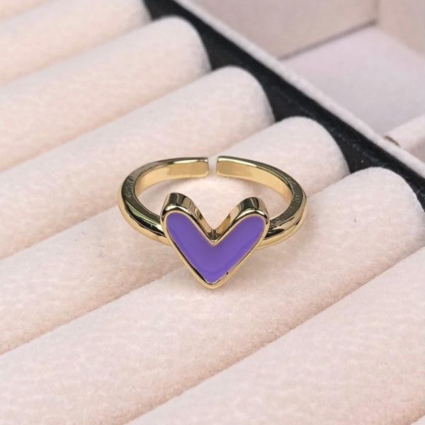 ANILLO DE CORAZON ESMALTADO