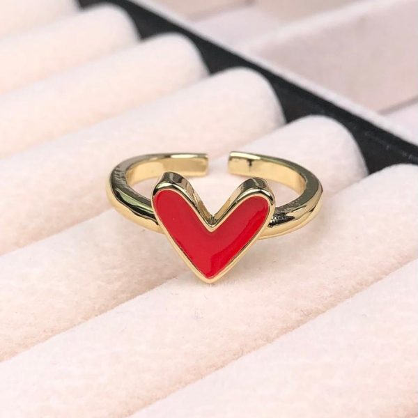 ANILLO DE CORAZON ESMALTADO