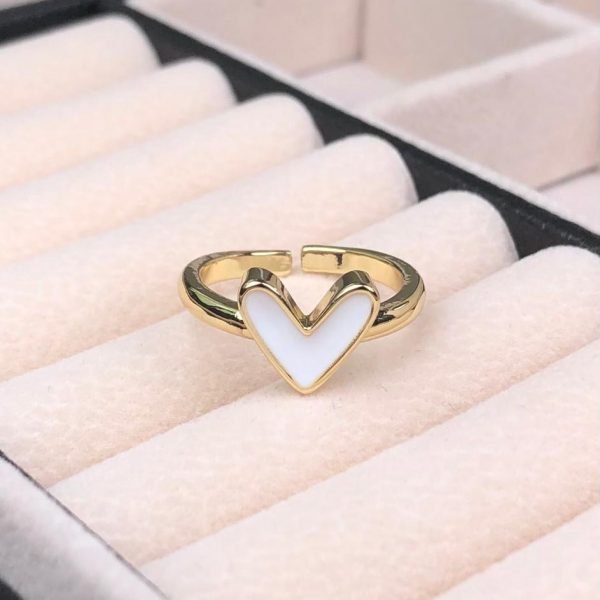 ANILLO DE CORAZON ESMALTADO