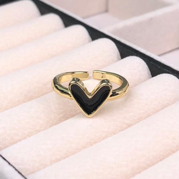 ANILLO DE CORAZON ESMALTADO