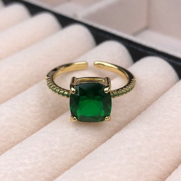 ANILLO DE CRISTAL GRANDE - VERDE