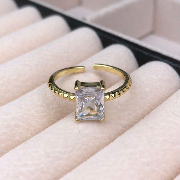 ANILLO DE CRISTAL LARGO - BLANCO