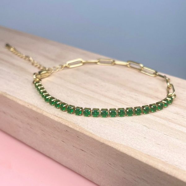 PULSERA CON CRISTALES VERDE