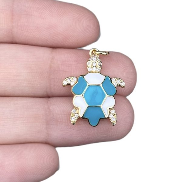 DIJE DE TORTUGA ESMALTADA - TURQUESA