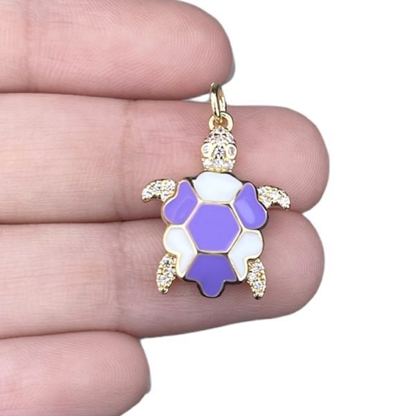 DIJE DE TORTUGA ESMALTADA - MORADO