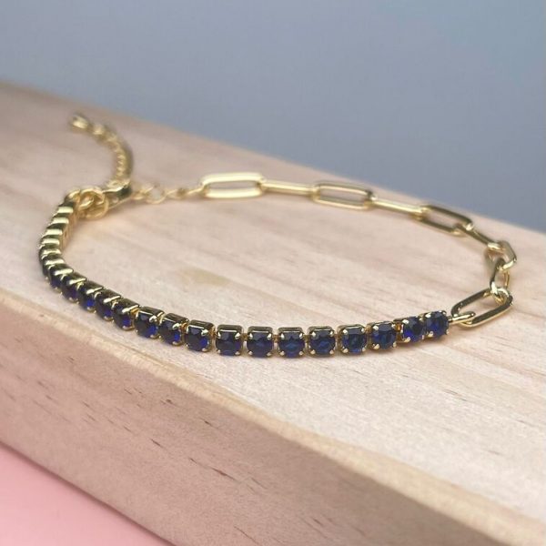 PULSERA CON CRISTALES AZUL