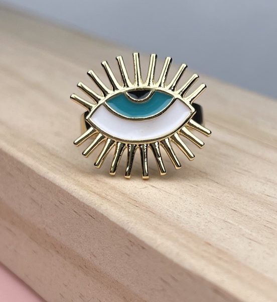 ANILLO DE OJO TURCO - TURQUESA