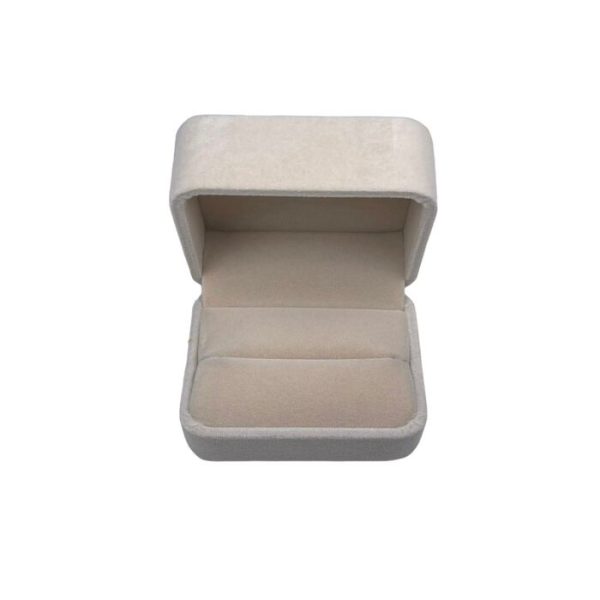 CAJA DE GAMUZA CREMA - DOBLE ANILLO