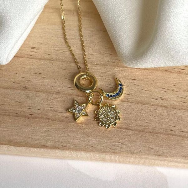 CADENA DE CON DIJE DE SOL - LUNA